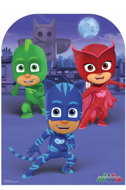 PJ Masks Child Size Stand In Cardboard Cutout with faces example 