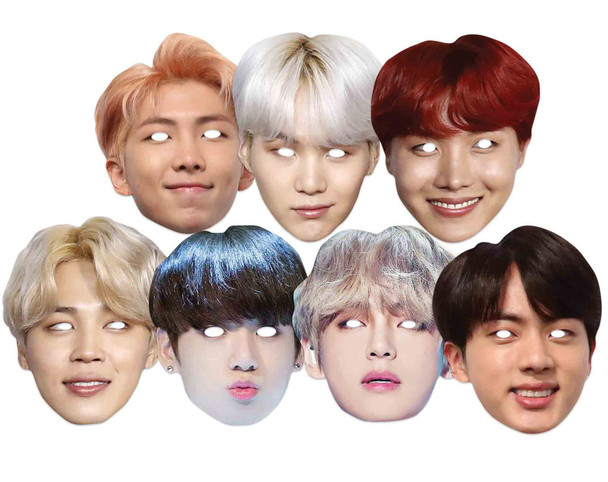 BTS Bangtan Boys 2D Card Party Face Masks Variety Pack of 7