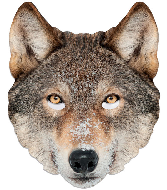 Wolf Animal Single 2D Card Party Face Mask