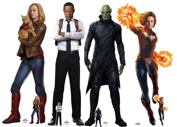 Captain Marvel Characters Official Cardboard Cutout Set of 4 