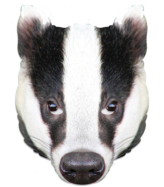 Badger Animal Single 2D Card Party Face Mask