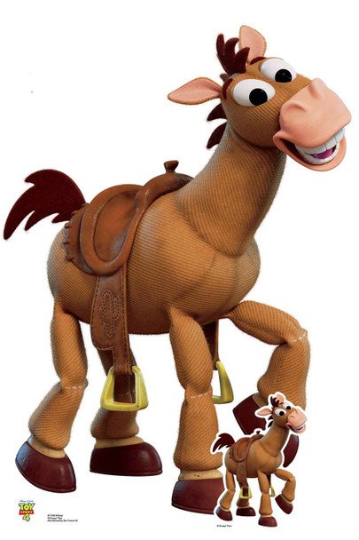 Cheval jouet Bullseye officiel Disney Toy Story 4, découpe en carton grandeur nature