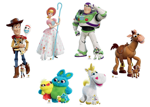 Toy Story 4 officiële Disney levensgrote kartonnen uitsnijdingen - Set van 6