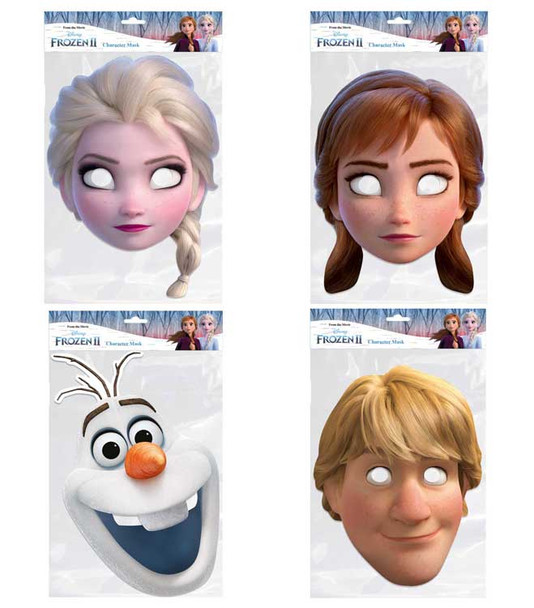 Frozen 2 Official Disney 2D Card Party Face Masks Variety Pack of 4