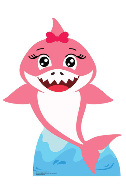 Baby roze haai kartonnen uitsnede / standee