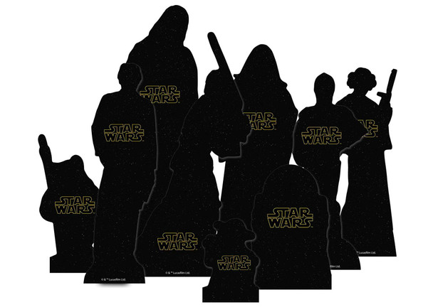 Rear of Star Wars Heroes Official Table Top Cardboard Cutouts Party Pack of 9