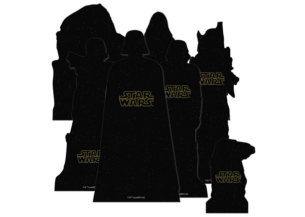 Rear of Star Wars Villains Official Table Top Cardboard Cutouts Party Pack of 7