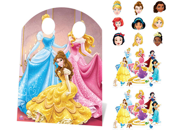 Disney Princess Party Pack with Cardboard Stand In, Masks and Tabletops