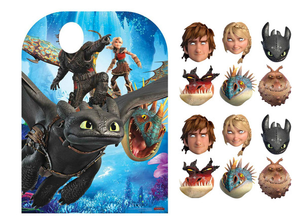 How to Train Your Dragon Party Pack with Cardboard Stand In and Masks