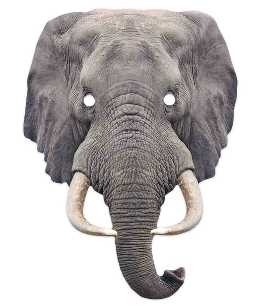 Elephant 2D Animal Single Card Party Mask