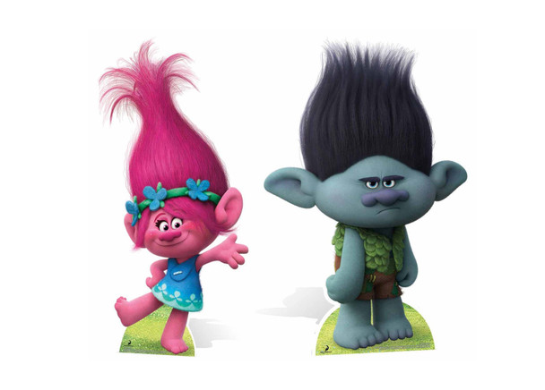 Princess Poppy and Branch Trolls Cardboard Cutout Twin Pack