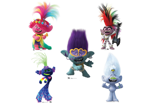 Trolls World Tour Cardboard Cutout Party Pack of 5