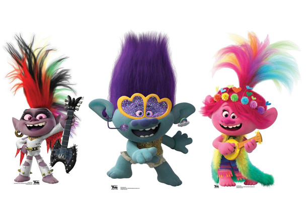 Trolls World Tour Cardboard Cutout Triple Pack with Poppy, Branch and Barb