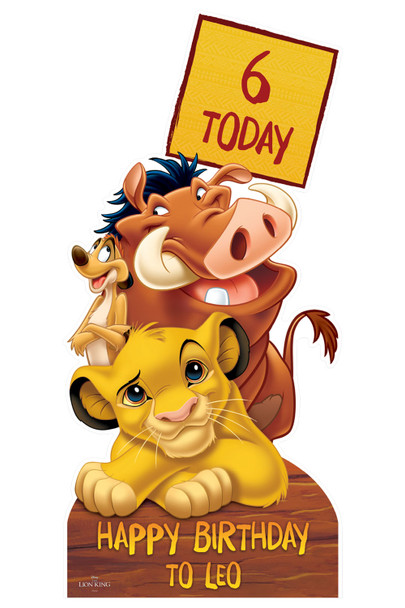 Lion King Disney Personalised Happy Birthday Cardboard Cutout in situ