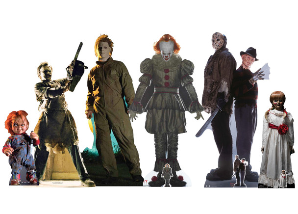 Icons of Horror Cardboard Cutouts Set of 6 with Freddy, Jason and Chucky Standees