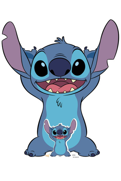 Stitch Standing fra Lilo og Stitch Officiel Lifesize og Mini Cardboard Cutout