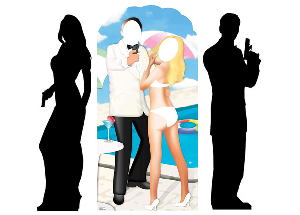 Secret Agent Bond Theme Cardboard Cutout Party Pack of 2