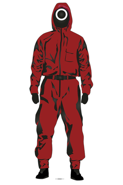 Cardboard Cutout of Squid Guard Red Jumpsuit Inspired by Squid Game