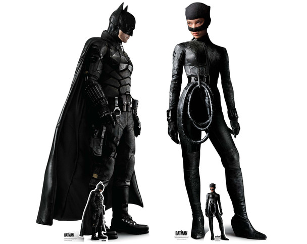 The Batman 2022 - Batman and Catwoman Movie Style Lifesize Cardboard Cutout Double Pack
