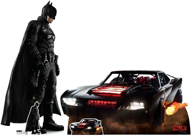 Batman and The Batmobile Cardboard Cutout Double Pack fra The Batman (2022)