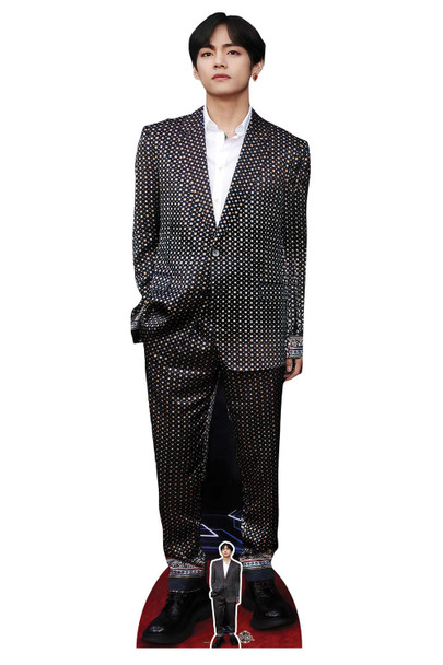 V from BTS Bangtan Boys Check Suit Style Cardboard Cutout / Standup