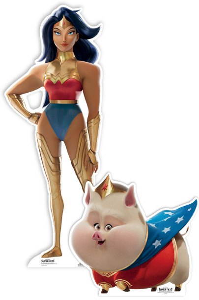 Wonder Woman and PB from DC League of Super-Pets Official Cardboard Cutout Twin Pack