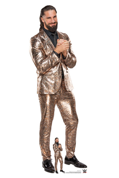 Seth Rollins costume doré découpe en carton grandeur nature wwe standup / voyageur debout