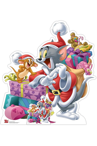 Tom en Jerry Kerstcadeaus Kartonnen uitsnede / Standee / Standup