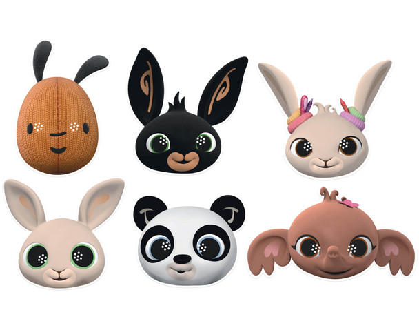 Bing Variety 2D Card Party Masks Pack of 6 