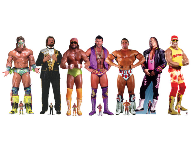WWE Classic Retro Superstars Official Lifesize Cardboard Cutouts Set of 7 Standees