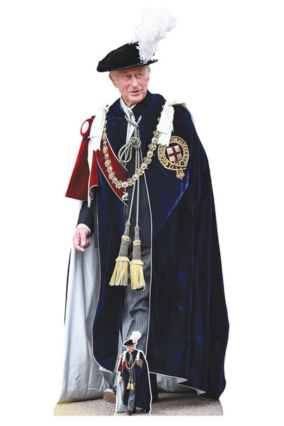 King Charles III Royal Family Garter Lifesize Cardboard Cutout Coronation Standee