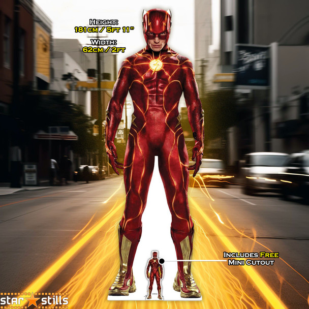 Foto de belleza recortada de cartón de tamaño natural de The Flash Ezra Miller