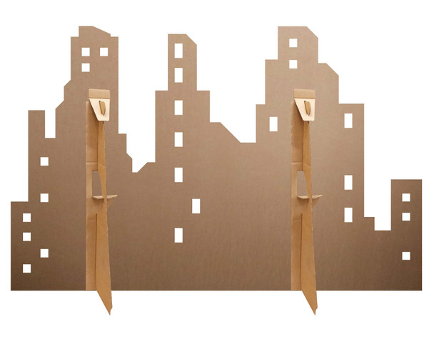 Rear of City Skyline Silhouette Cardboard Cutout / Standee