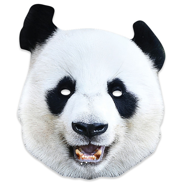 Máscara de fiesta de una sola tarjeta de animal 2d de oso panda