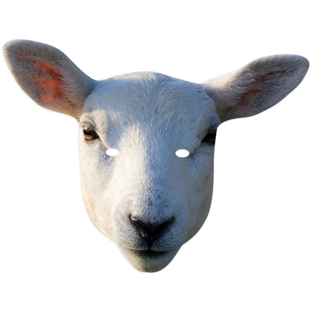 Máscara de fiesta de una sola tarjeta de animal 2d de oveja