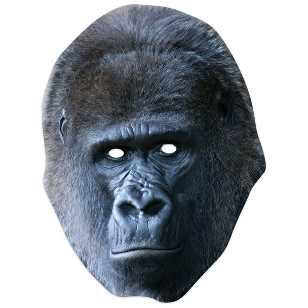 Gorilla 2D-dier feestmasker met enkele kaart