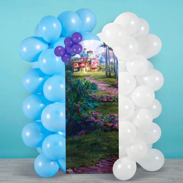 Encanto House Scene Backdrop In Situ With Balloons