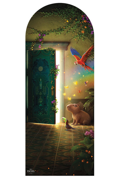 Encanto deur kartonnen achtergrond officiële Disney standee scène