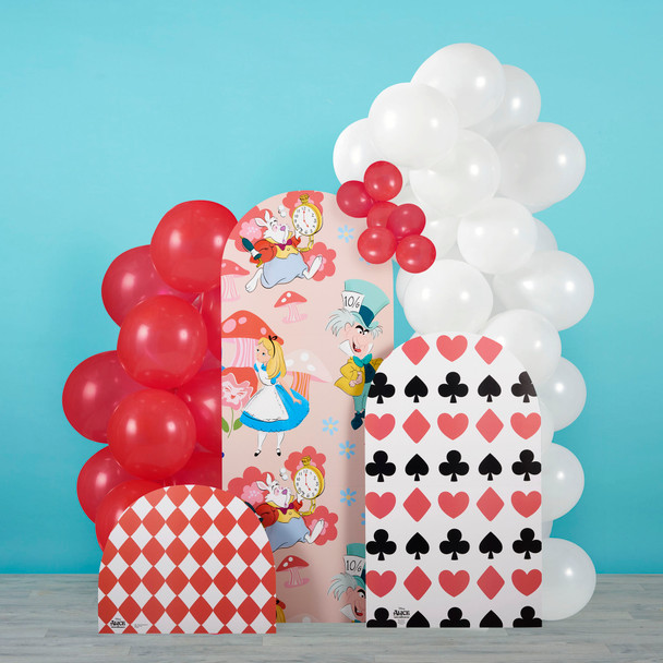 Alice In Wonderland Backdrop In Situ With Balloons