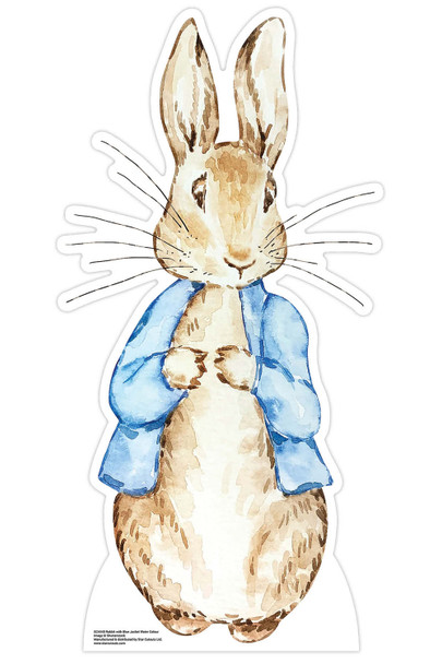 Easter Bunny Rabbit in Blue Jacket Cardboard Cutout / Standee