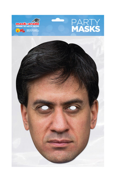 Masque facial de fête à carte 2D unique Ed miliband