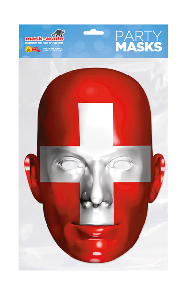 Mascarilla de fiesta con una sola tarjeta 2d de la bandera de Suiza