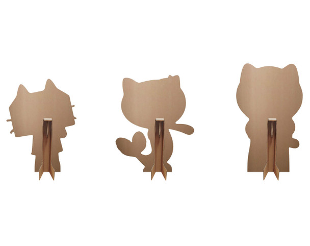 Rear of DJ Catnip, Mama Box, MerCat from Gabby's Dollhouse Cardboard Cutout Multi Pack