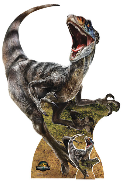 Velociraptor Dinosaur Cardboard Cutout Jurassic World Rebirth Standee