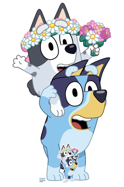 Bluey and Muffin as Wedding Flower Girls Official Bluey Cardboard Cutout