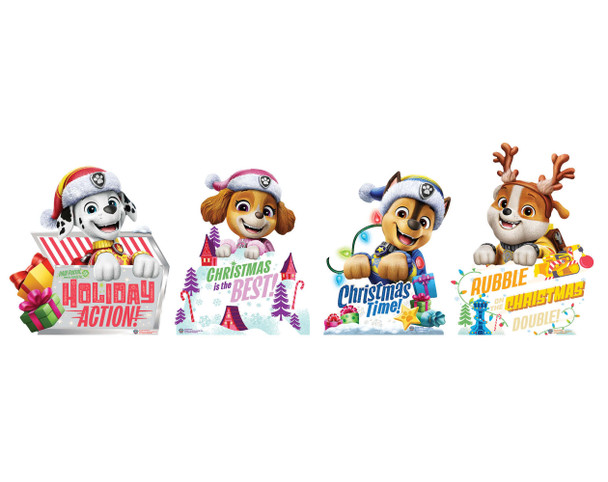 Paw Patrol Pups with Christmas Signs Cardboard Cutout Pack Multi Pack Image 2