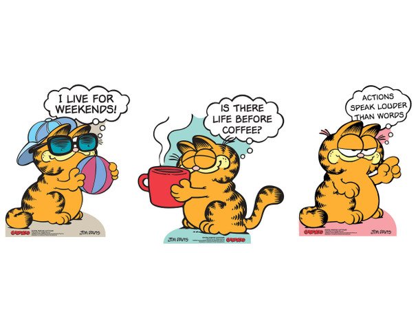 Garfield Positive Cattitude Cardboard Cutout Multi Pack of 3