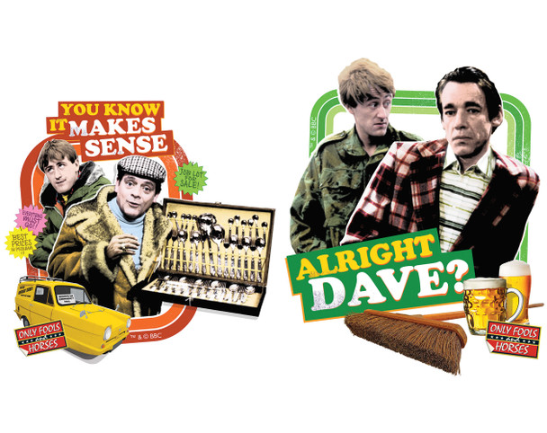 Del Boy, Rodney and Trigger Only Fools and Horses Wall Decoration Pack of 2