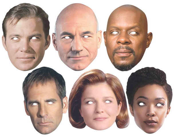 Star Trek Captains 2D Card Party Face Masks Variety 6 Pack