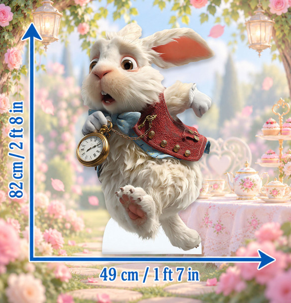 Measurements White Rabbit Pocket Watch Wonderland Party Large Cardboard Cutout
